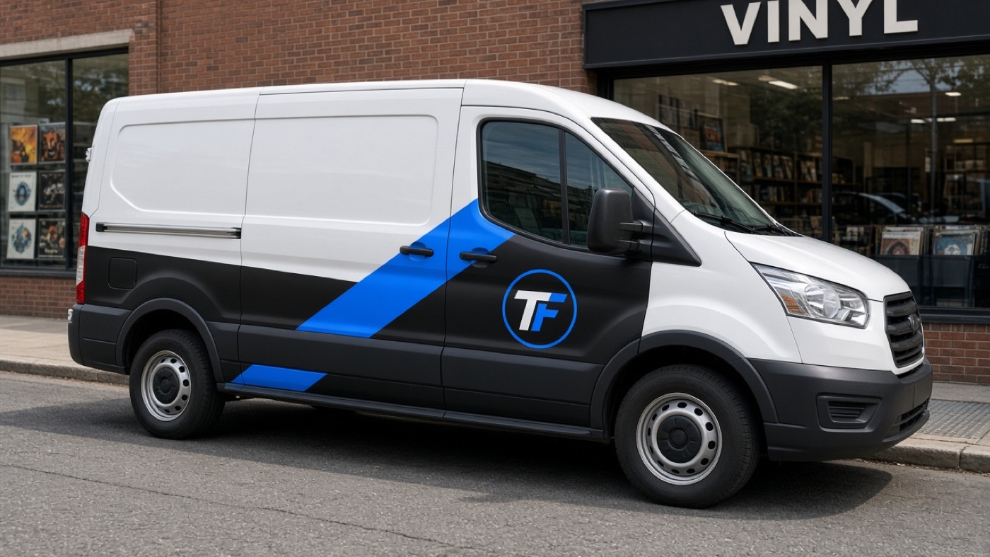 Cargo van with TRUEFORM vehicle graphics
